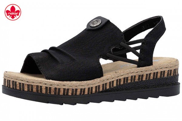 Rieker FSK Damen Sandalen SCHWARZ