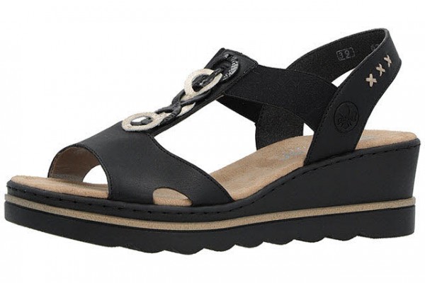 Rieker FSK Damen Sandalen SCHWARZ
