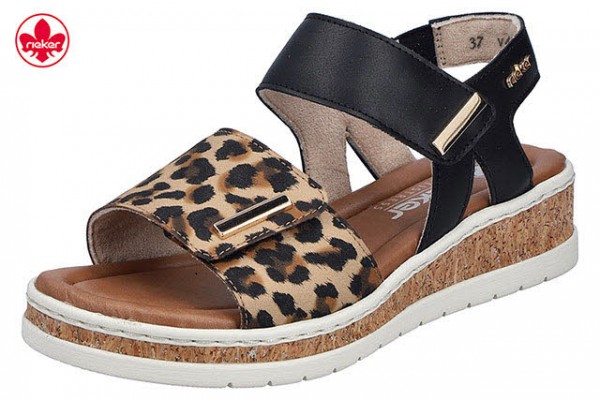 Rieker FSK Damen Sandalen BRAUN/KOMBI