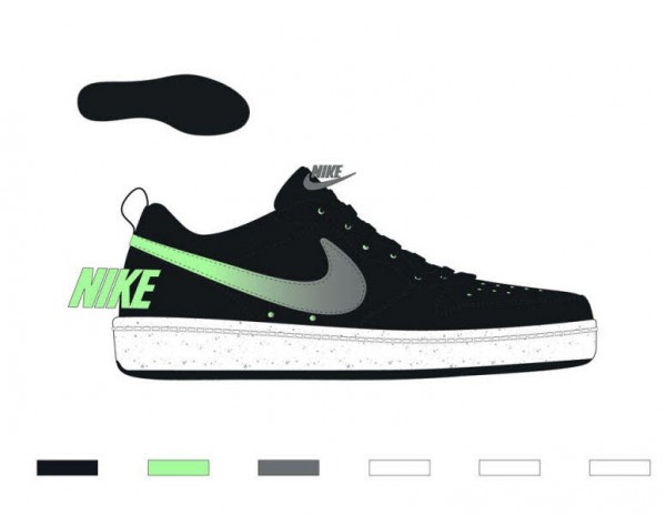 Nike COURT BOROUGH LOW FADE (GS) SCHWARZ