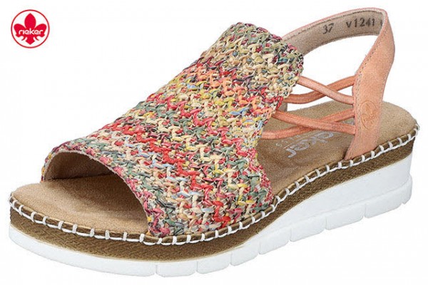Rieker FSK Damen Sandalen ROT/BUNT