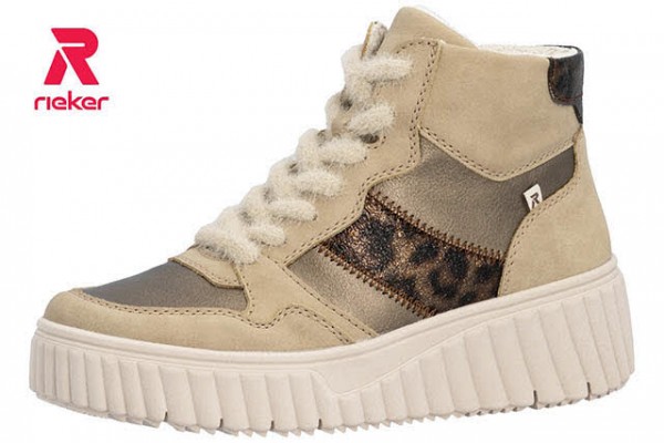 Rieker HWK Damen Stiefel beige bunt
