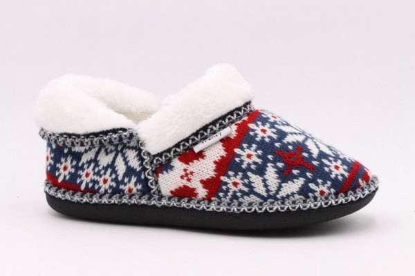 Shoes4all LADIES INDOOR KNIT SLIPPER BLAU BUNT