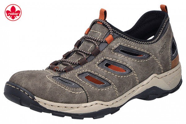 Rieker FSK Herren Halbschuhe grau